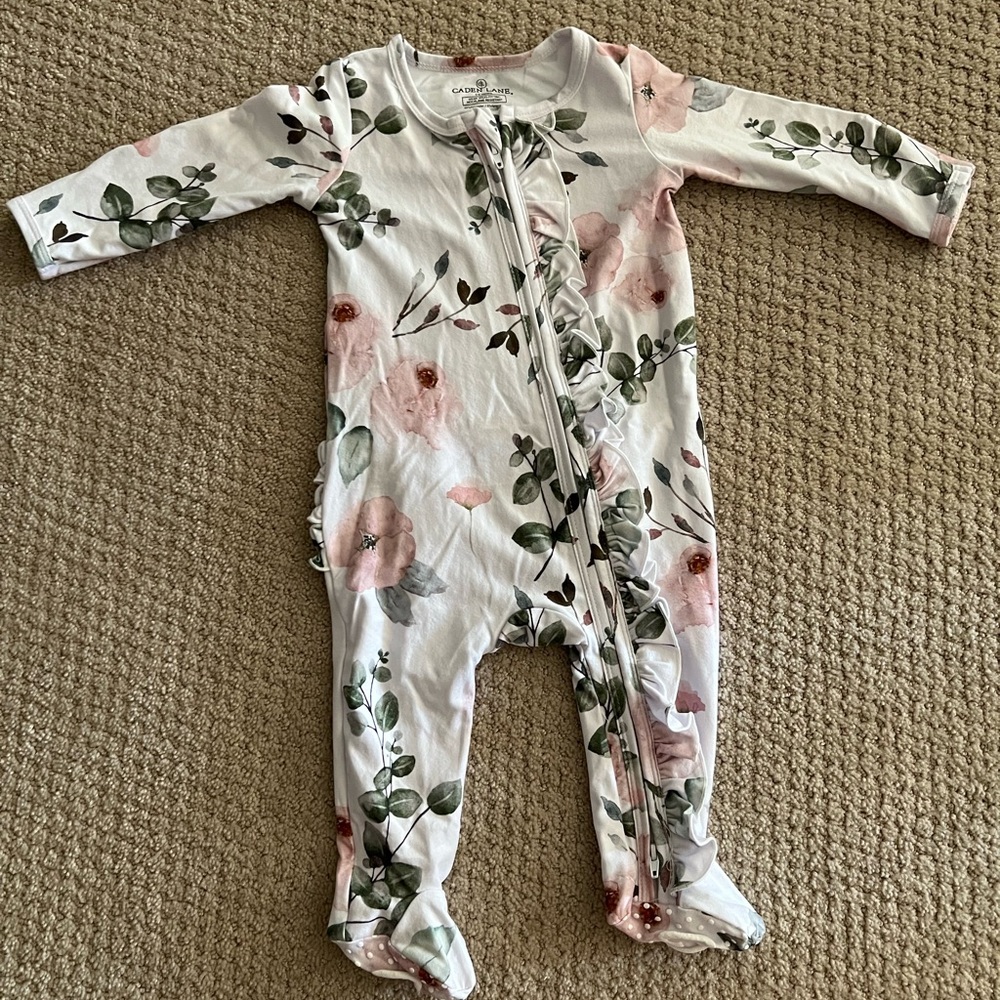 New Caden Lane zipper footie onesie